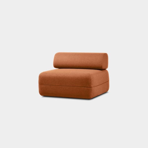 KHOY Bäddsoffa Enkel, Terrakottabrun - A - Som ny