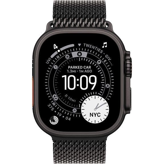 Apple Watch Ultra 3 GPS Cellular 49 mm Sort Titanium urkasse og Sort Milanese loop Medium - B - Meget god