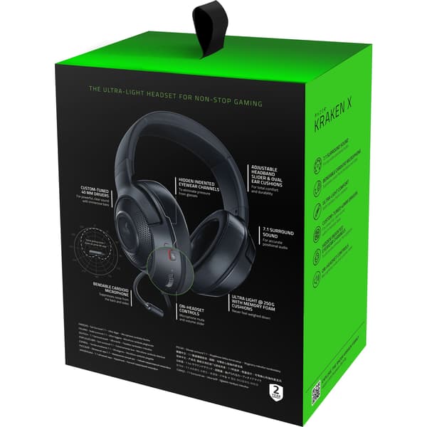 Razer Kraken X Headset, Sort - A - Som ny