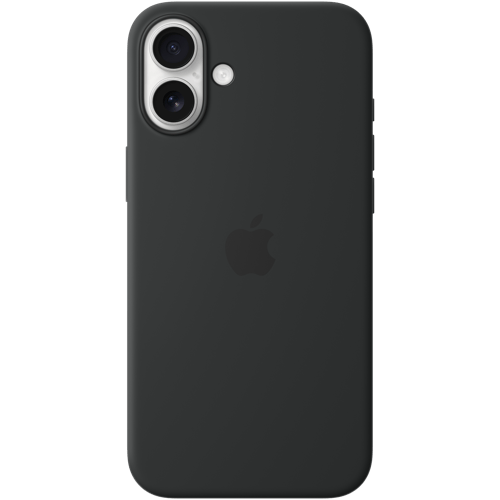 iPhone 16 Plus silikonikotelo MagSafella - musta - A - Kuin uusi
