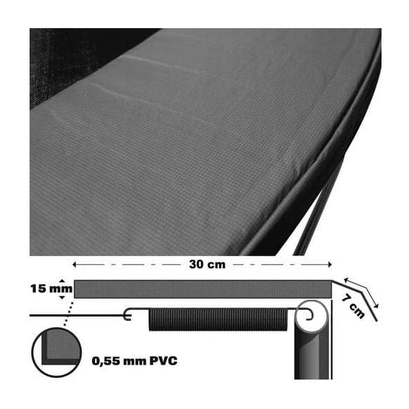 Holdbar Trampolinkantbeskyttelse - Sort - 180-183cm - A - Som Ny