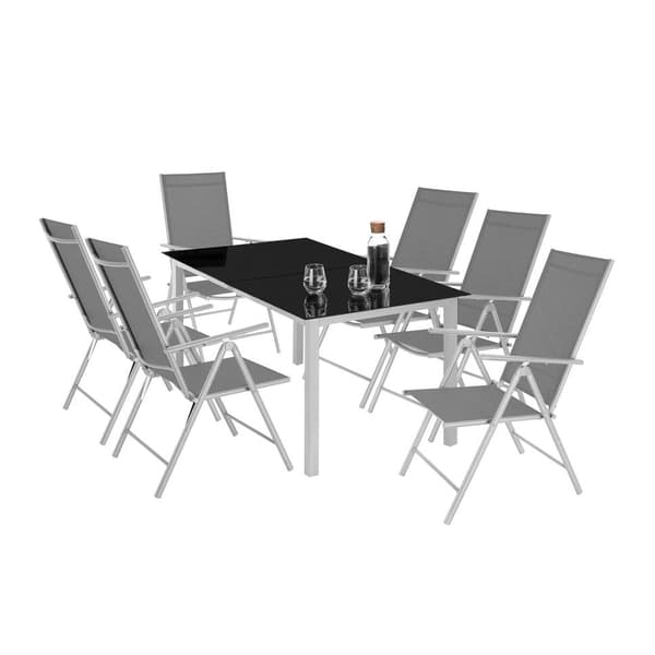 Tectake Marcellino Foldbar Havestol, Sølv 2-pak - C - Mindre Slid