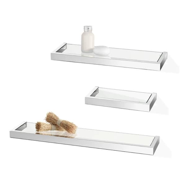 Zack LINEA Badeværelseshylde 46 cm, Poleret Rustfrit Stål/Glas - B - Meget God