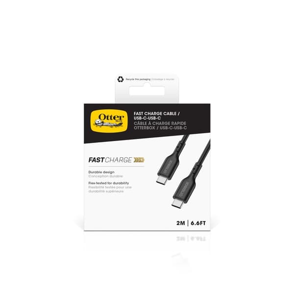 OtterBox Kabel USB C-C, 2M USB-PD Sort - B - Meget God