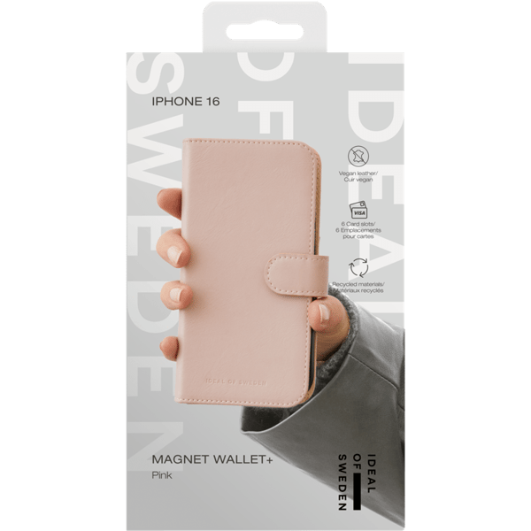 Ideal Magnet Wallet+iPhone 16, Rosa - A - Som ny
