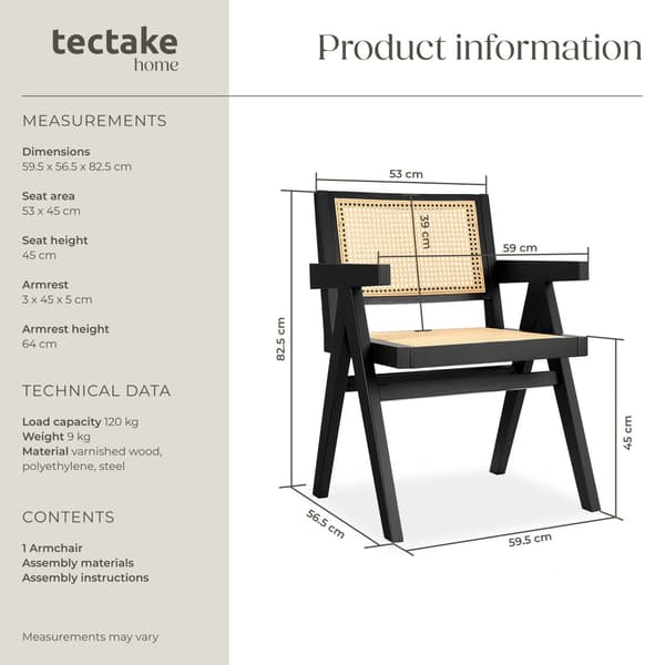 tectake Spisebordsstol Lizzy Per Styk, Sort - A - Som Ny