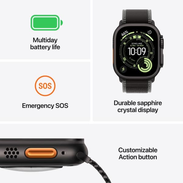 Apple Watch Ultra 3 49mm (Sort Titanium/Sort Alpine Loop) L - A - Som Ny