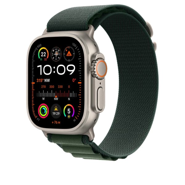 Apple Watch 49mm Alpine Loop, Mørkegrønn, Liten - B - Veldig bra