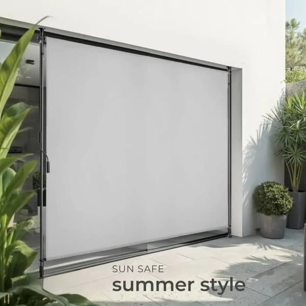 Tectake Infällbar Markis Taija 200 x 310 cm, Ljusgrå - A - Som ny