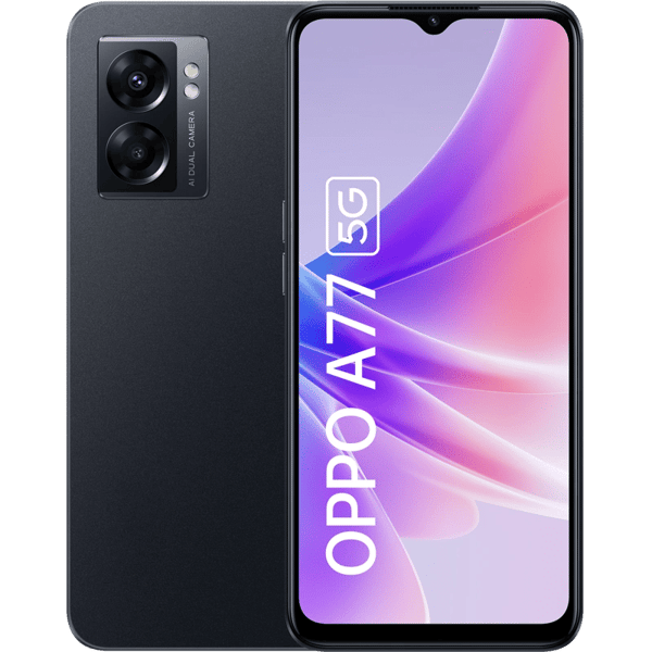 OPPO A77 5G 4+64GB, Sort - C - Mindre Slid