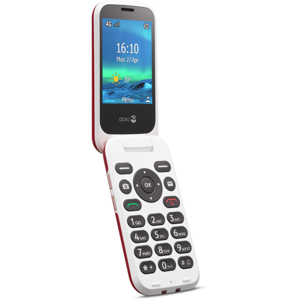 Doro 6881 Rød 4G Klaptelefon - C - Mindre Slid