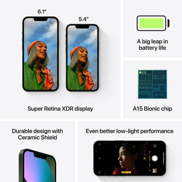 iPhone 13 128GB, Grøn - C - Mindre Slid