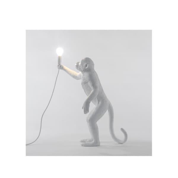 Monkey Lamp Standing Outdoor, White - A - Kuin uusi