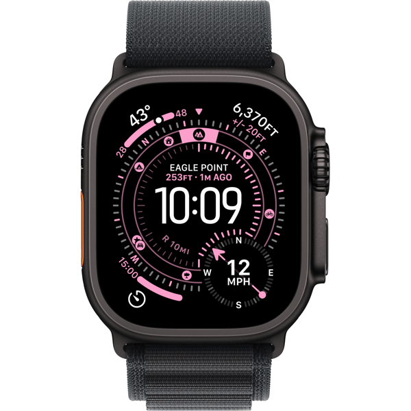 Apple Watch Ultra 3 49mm (Sort Titanium/Sort Alpine Loop) L - A - Som Ny