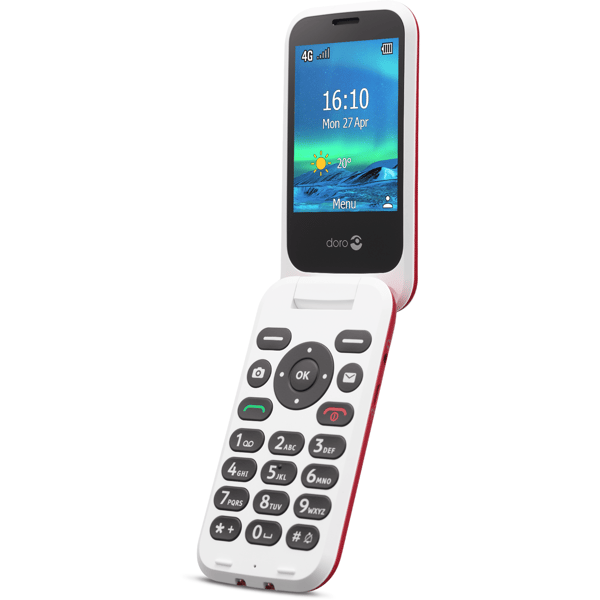 Doro 6881 punainen 4G läppäpuhelin - C - Pientä kulumaa