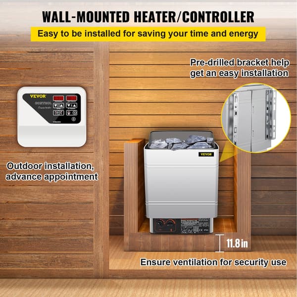 Sauna varmesystem controller, hvid/sort - A - Som ny