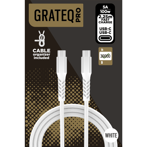 Grateq Pro USB-C til USB-C-kabel 100 W 2,25 m - A - Som ny