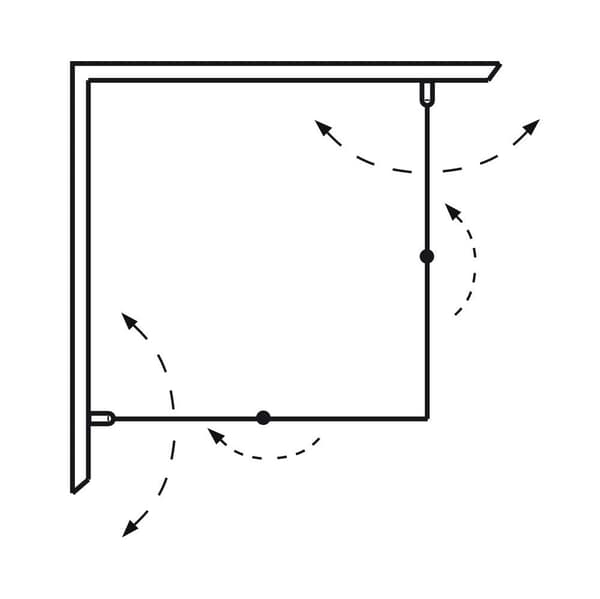 Hafa IglooPro Vikbar Duschhörna, 80x80, Svart - A - Som ny