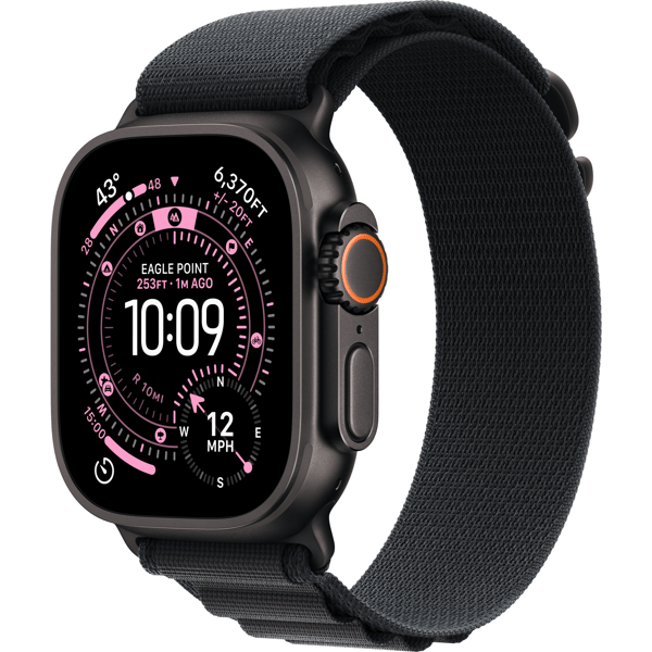 Apple Watch Ultra 3 49mm (Sort Titanium/Sort Alpine Loop) L - A - Som Ny