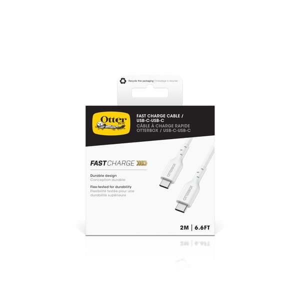 OtterBox 2m USB-C til USB-C PD Kabel, Hvid - B - Meget God