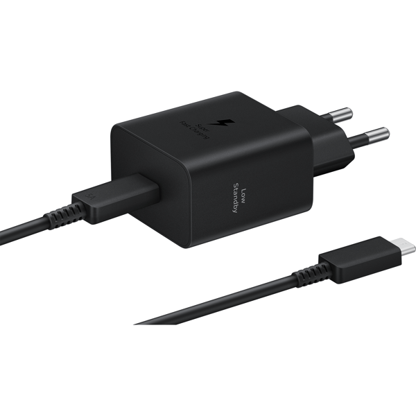 Samsung 45 W seinälaturi ja USB-C–USB-C-kaapeli, musta - C - Pientä kulumaa