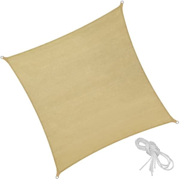 Tectake Solseil Firkantet 5 x 5 m Beige - B - Veldig bra