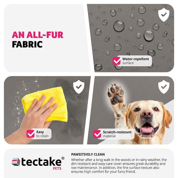 Tectake Milow Bilsete for hund, grå - B - Veldig bra