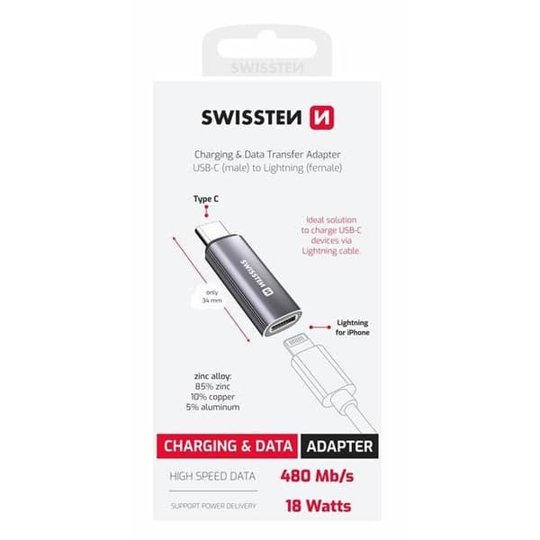Swissten Lightning (hun)/USB-C (han) Adapter - A - Som ny