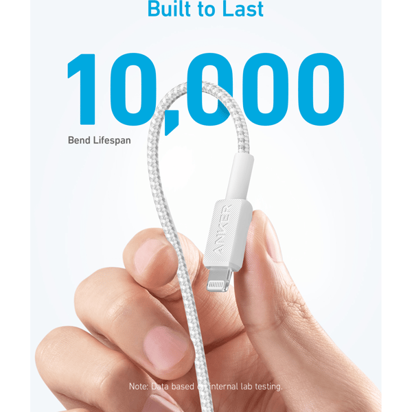 Anker 322 USB-C til Lightning-kabel 1,8 m, hvid - A - Som ny