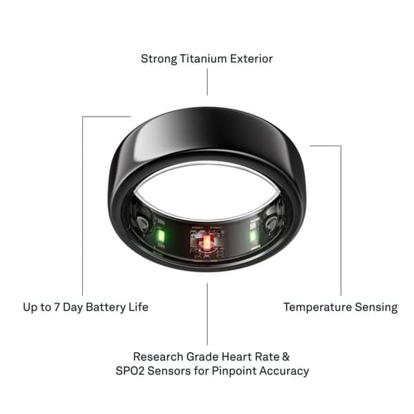 Oura Gen3 Horizon US 13 Sæt, Sort - C - Mindre Slid