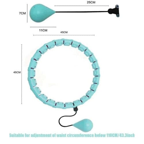 Smart Hula Ring Hoops, Viktad Hula Hoops för Vuxna, Turkos - A - Som ny