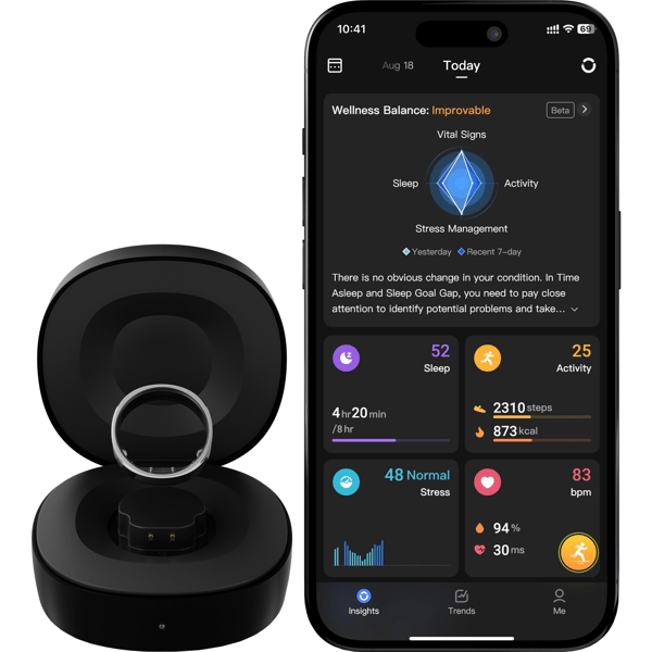 RingConn Smart Ring Gen 2, Storlek 6, Silver - A - Som ny