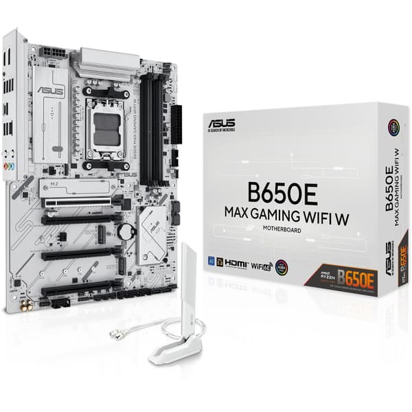 ASUS B650E MAX GAMING WIFI W Moderkort, Vit - A - Som ny