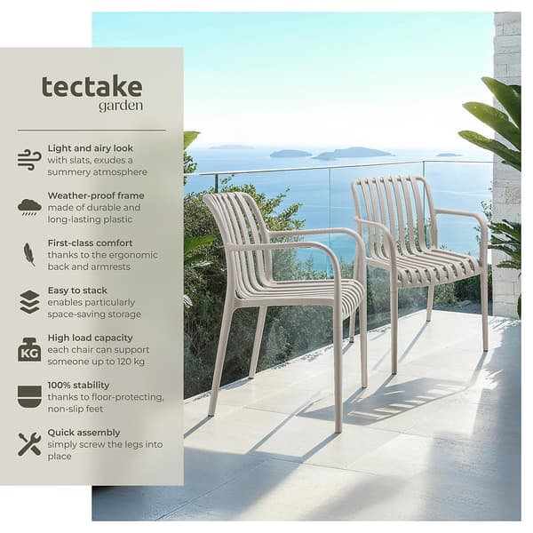 Tectake Hagestoler Alcudia Sett med 2 - A - Som ny