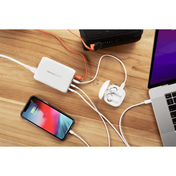 TechnoSmart 4-Port Hurtiglader PD QC3.0 - A - Som Ny