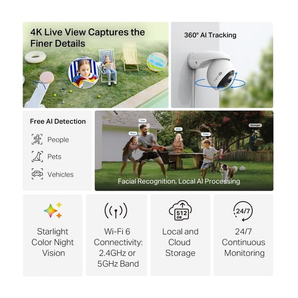 TP-Link Tapo C560WS sikkerhetskamera, hvit - A - Som ny