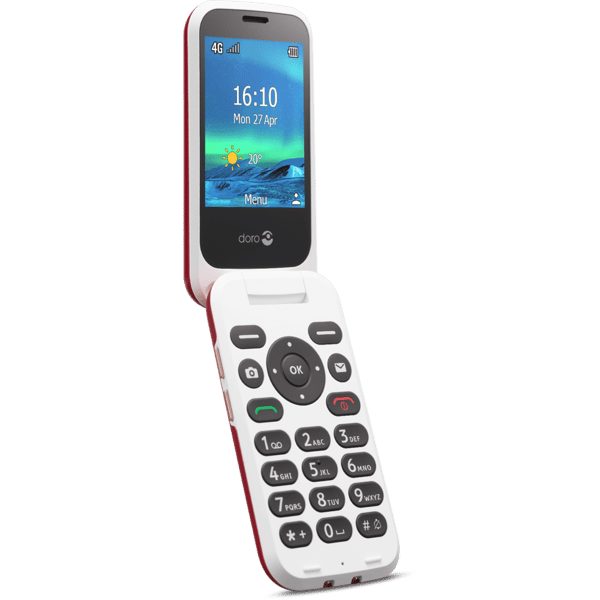 Doro 6881 punainen 4G läppäpuhelin - C - Pientä kulumaa