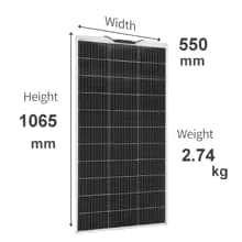 150W Fleksibelt Solpanel Sæt Fotovoltaisk Panel 12V Batterioplader System - A - Som Ny