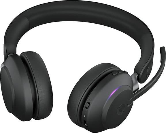 Jabra Evolve2 65 Stereo LINK380A Trådløst Headset + Dockingstation, MS, Sort - A - Som ny