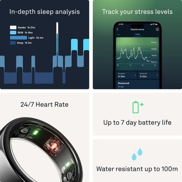Oura Gen3 Horizon US 13 Sæt, Sort - C - Mindre Slid