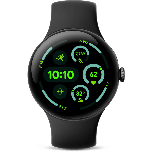 Google Pixel Watch 3 LTE Smartwatch, 41mm, Sort / Obsidian - B - Meget god