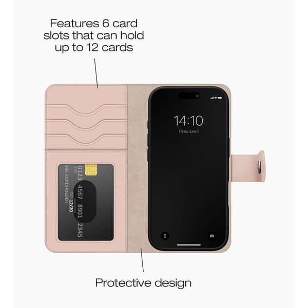 Magnet Wallet+ iPhone 16 Pro, Pinkki - A - Kuin uusi