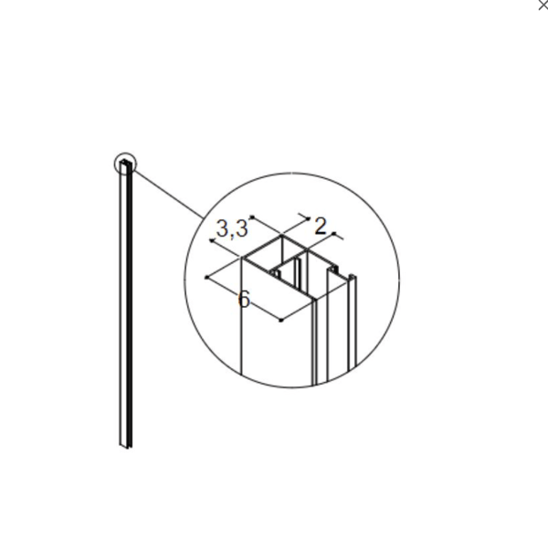 Rørføringsprofil Scanbad Match 20 MM - A - Som ny