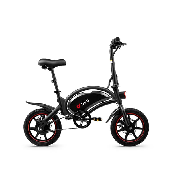 DYU DF3 14-tommer bærbar foldbar elcykel, sort - A - Som ny
