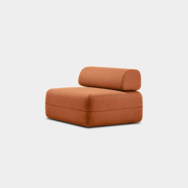 KHOY Bäddsoffa Enkel, Terrakottabrun - A - Som ny
