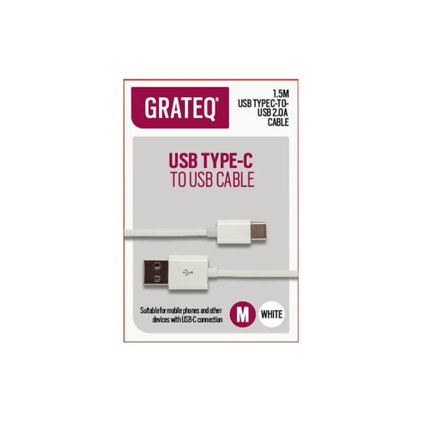 Grateq USB-C til USB-A kabel 1,5m - A - Som Ny
