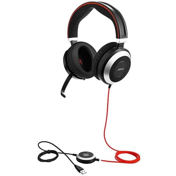 Jabra Evolve 80 UC kablet headset med støjreduktion - A - Som ny