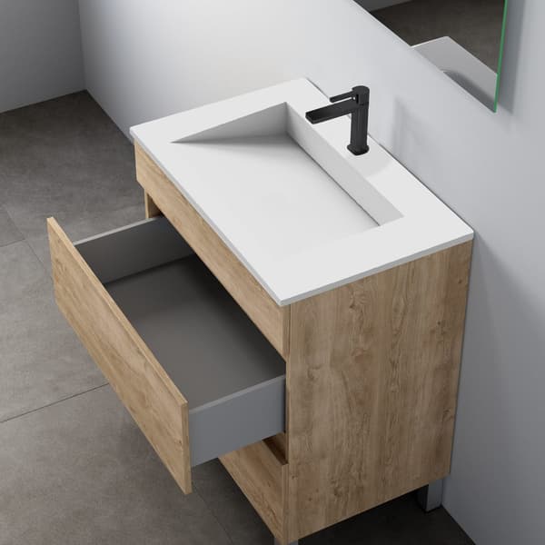 Tenfors Flow Solid Surface Tvättställ 61 cm, Matt Vit - A - Som ny
