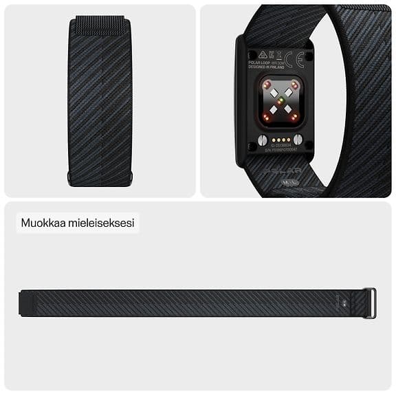 POLAR LOOP RANNEKE MUSTA S-L - A - Kuin uusi