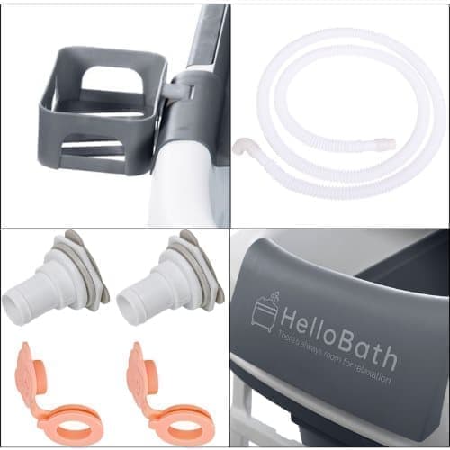 HelloBath Sammenleggbart Badekar, James XL (148cm), Antrasitt - A - Som Nytt
